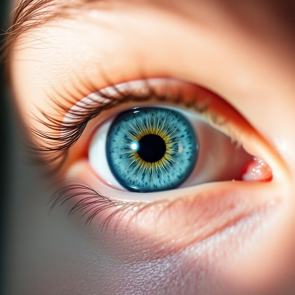 Detailed close-up of a healthy human eye
